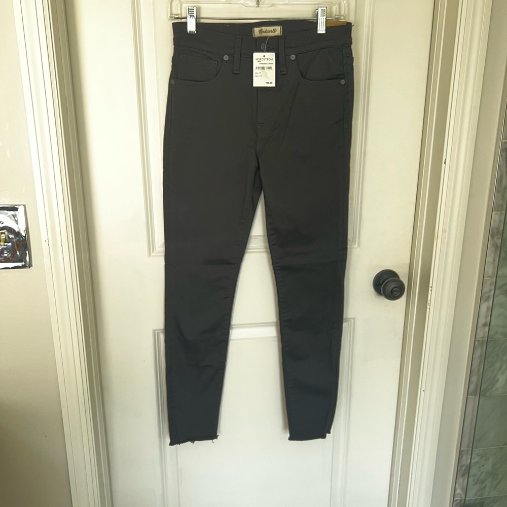 NEW Madewell Raw Hem Ankle Skinny Jeans In Carbondale Wash